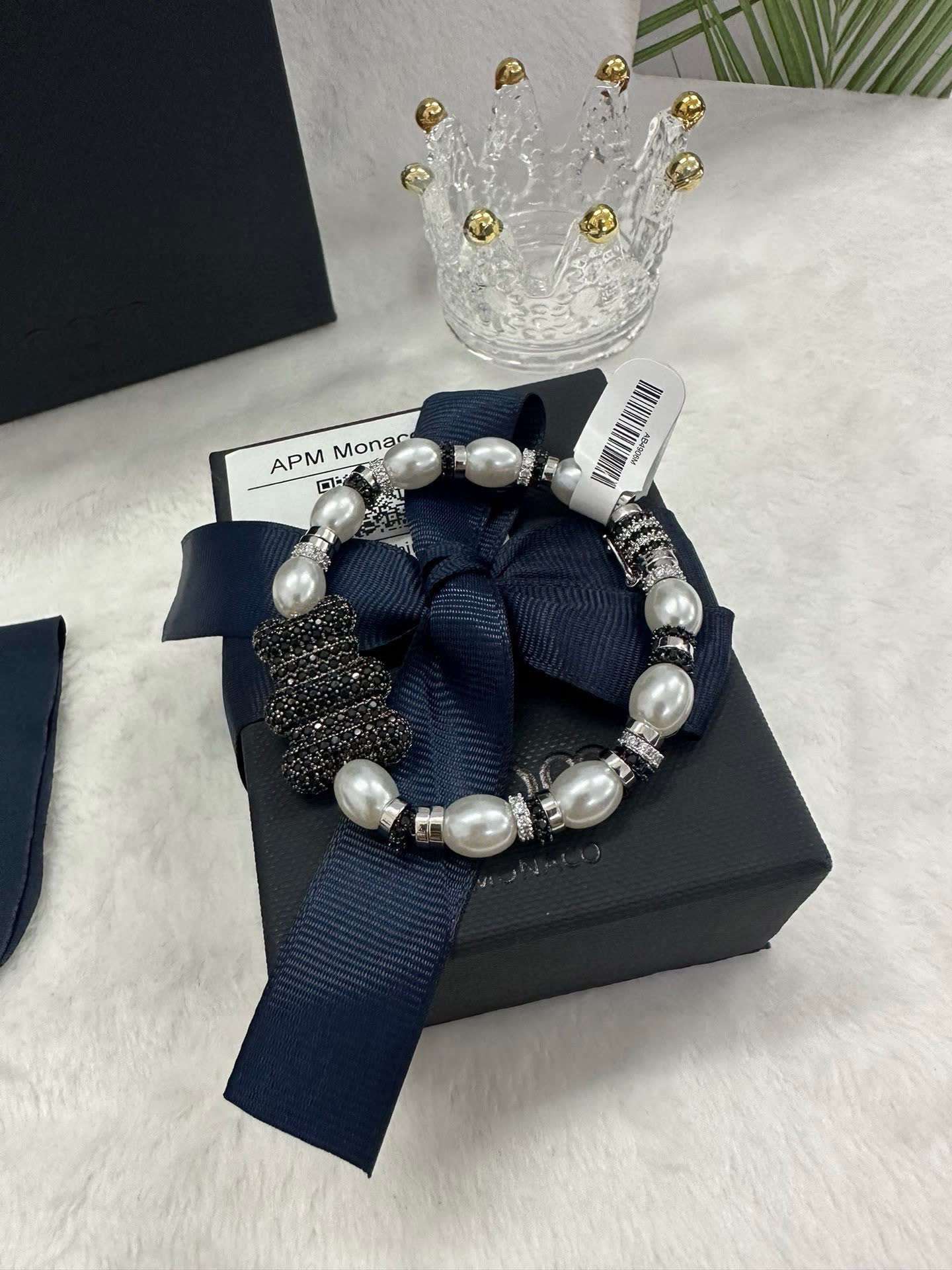 APM Monaco Pearl and Pavé Diamond Bracelet